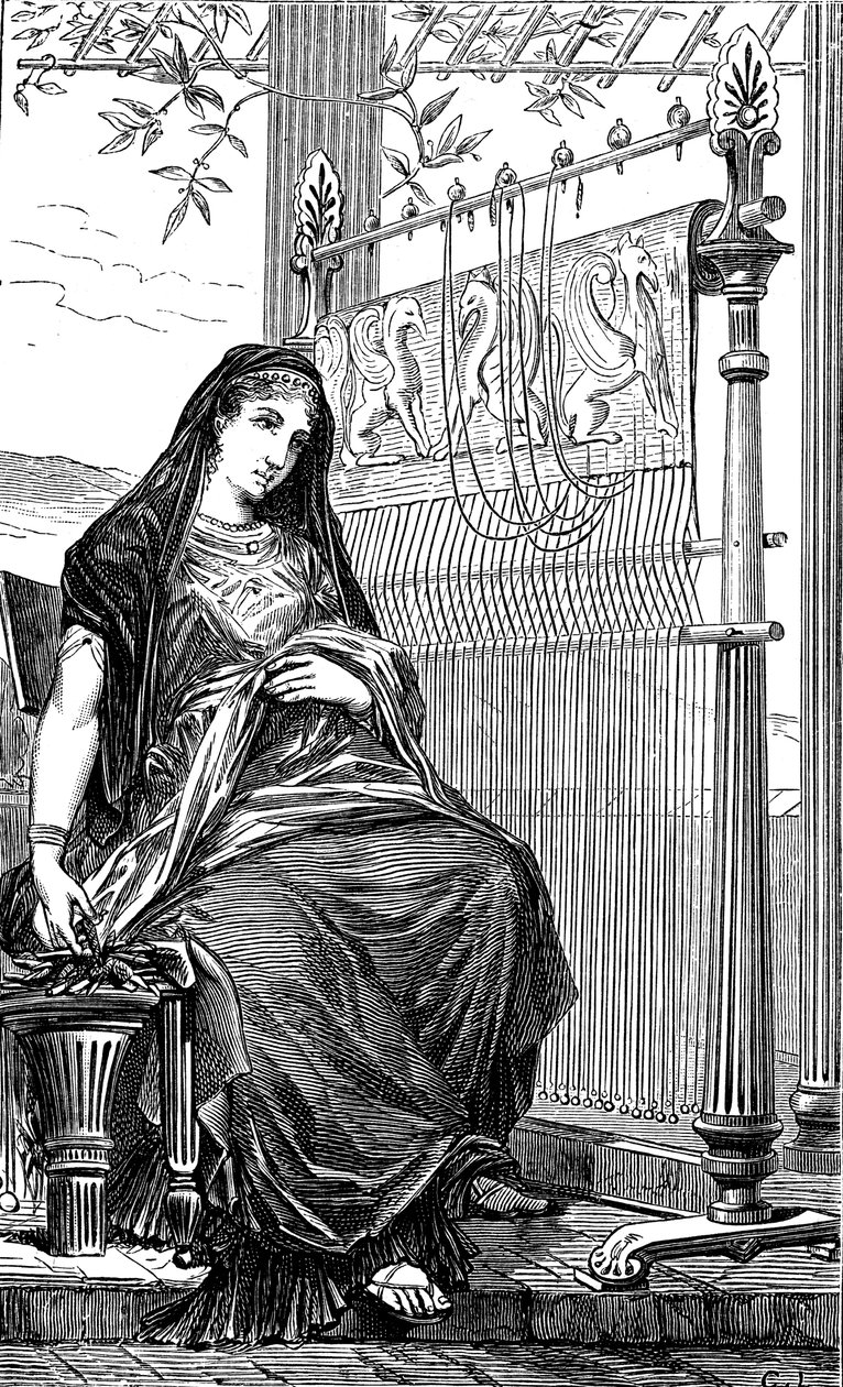 Penelope und ihr Webstuhl, 1886 von Unbekannt