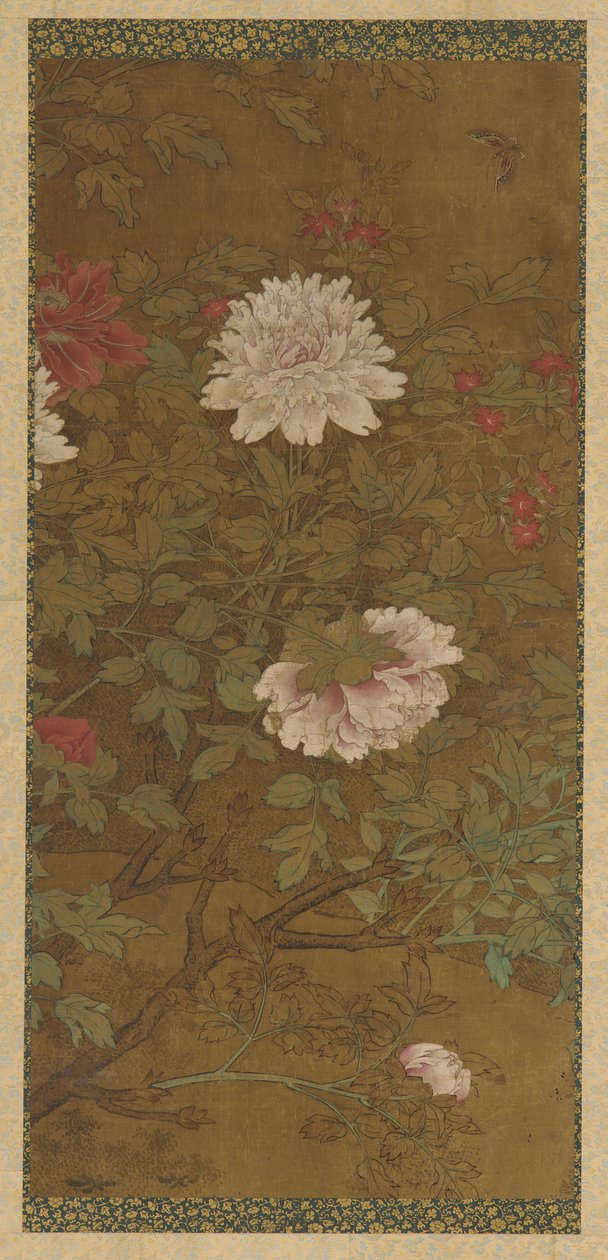 Pfingstrosen und Schmetterling, Ming-Dynastie, 1368-1644 von Unbekannt