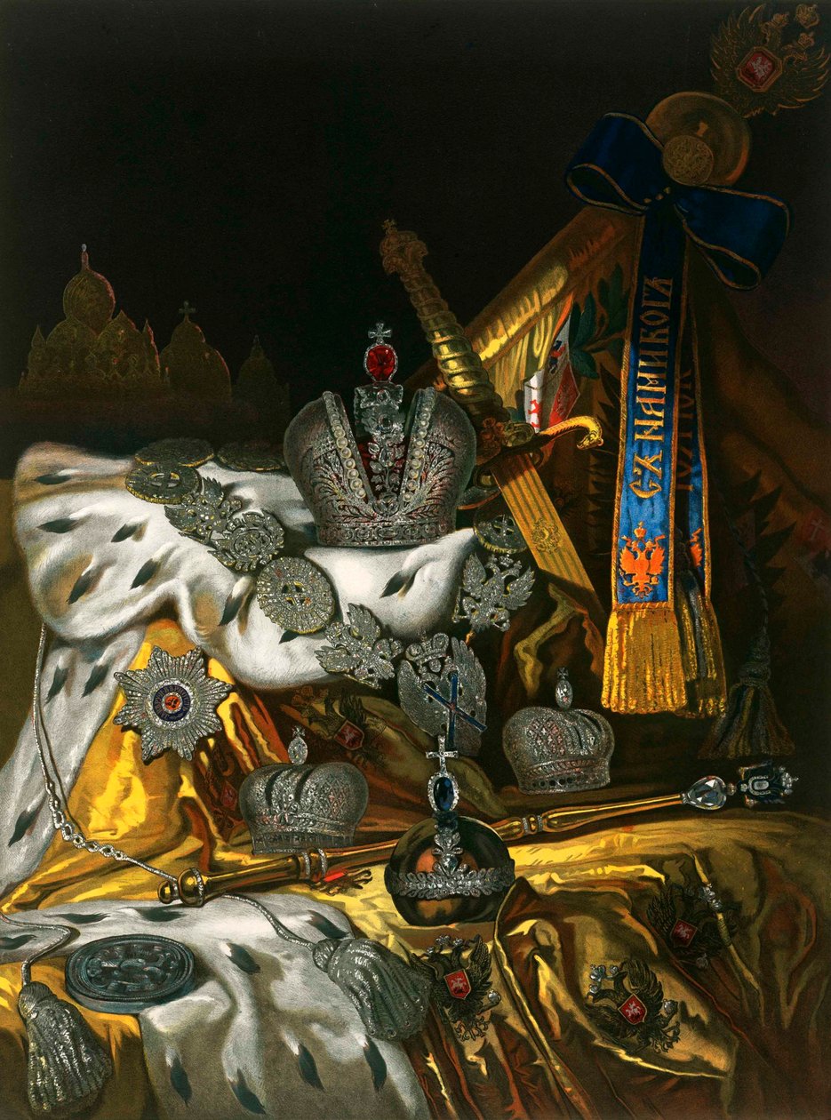 Bild der russischen kaiserlichen Insignien, 1856 von Unbekannt