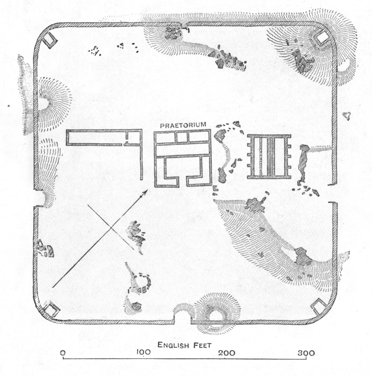 Plan von Hardknott Fort, Cumberland von Unbekannt