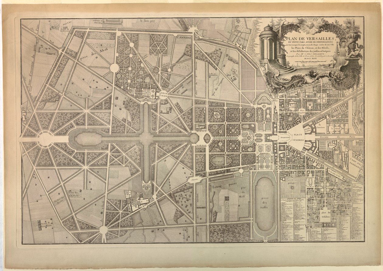 Plan von Versailles von Unbekannt