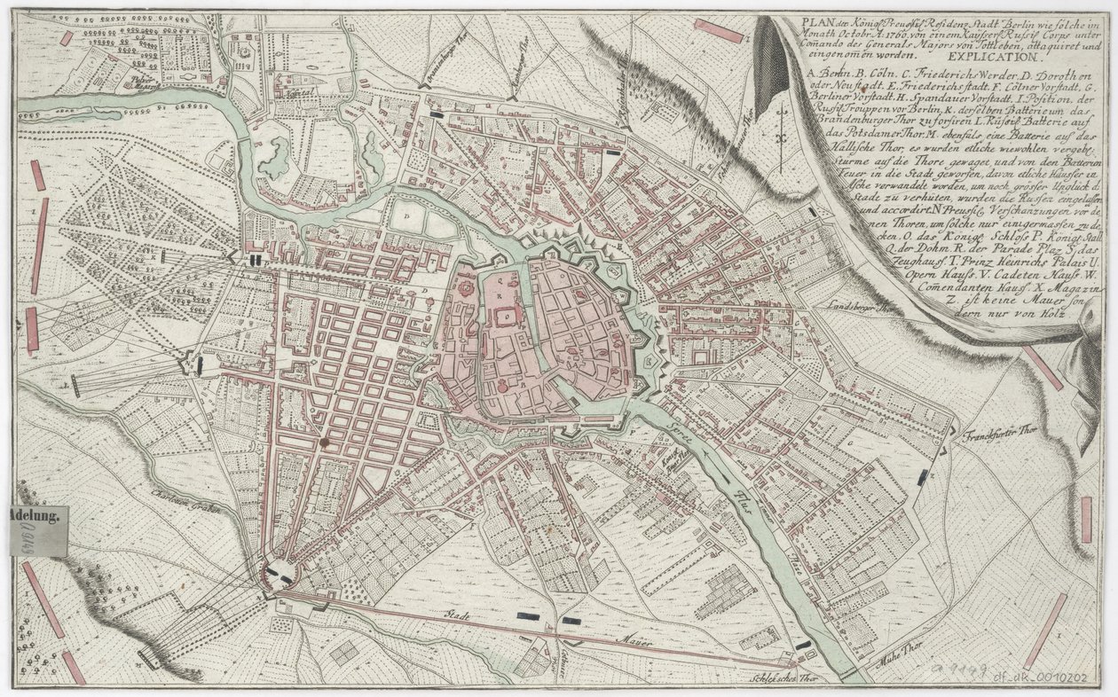 Plan von Berlin 1760 von Unbekannt