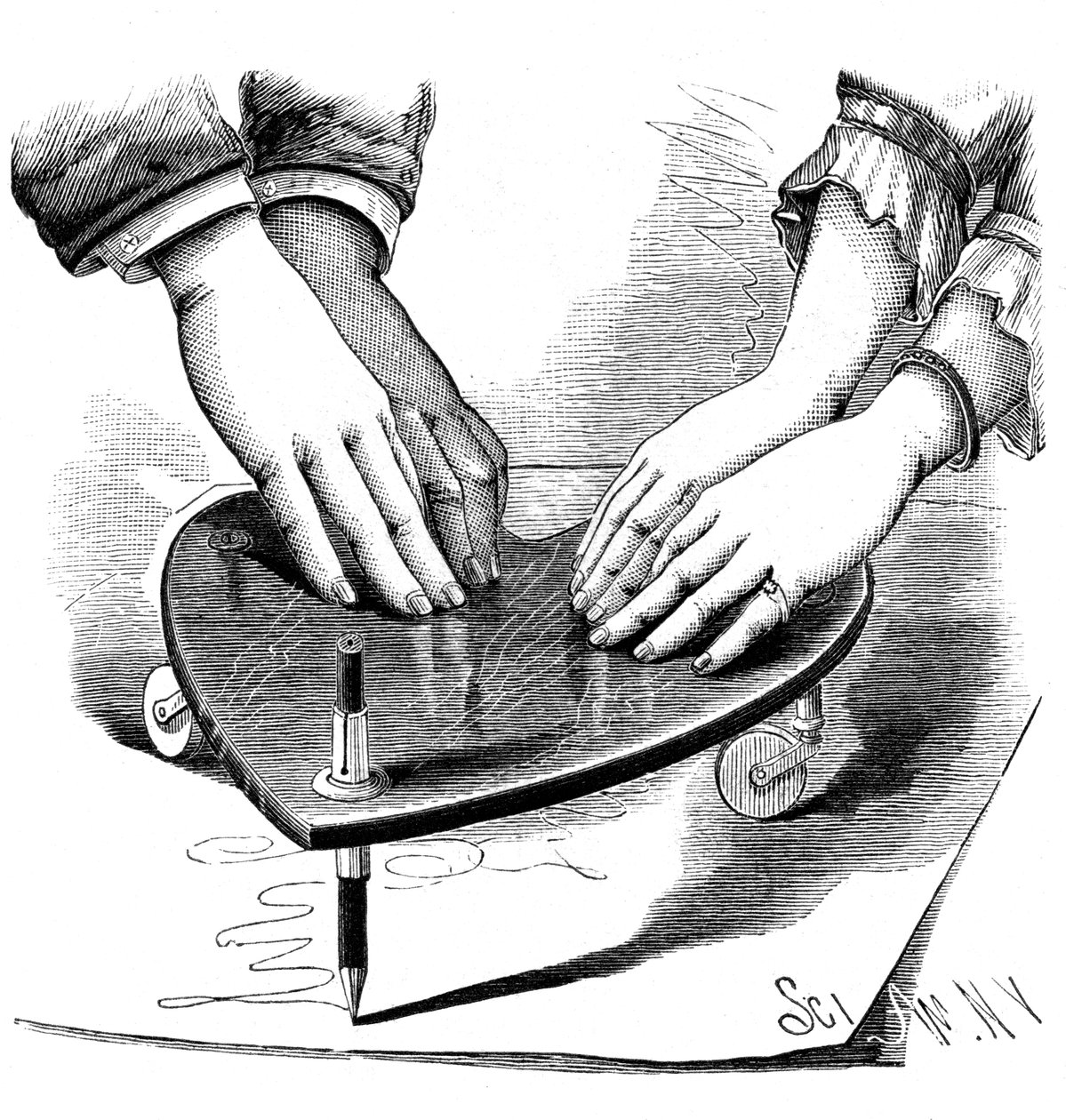 Planchette oder Ouija-Brett, 1885 von Unbekannt