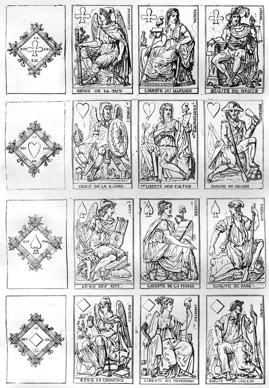 Spielkarten der Französischen Republik, 1790 von Unbekannt