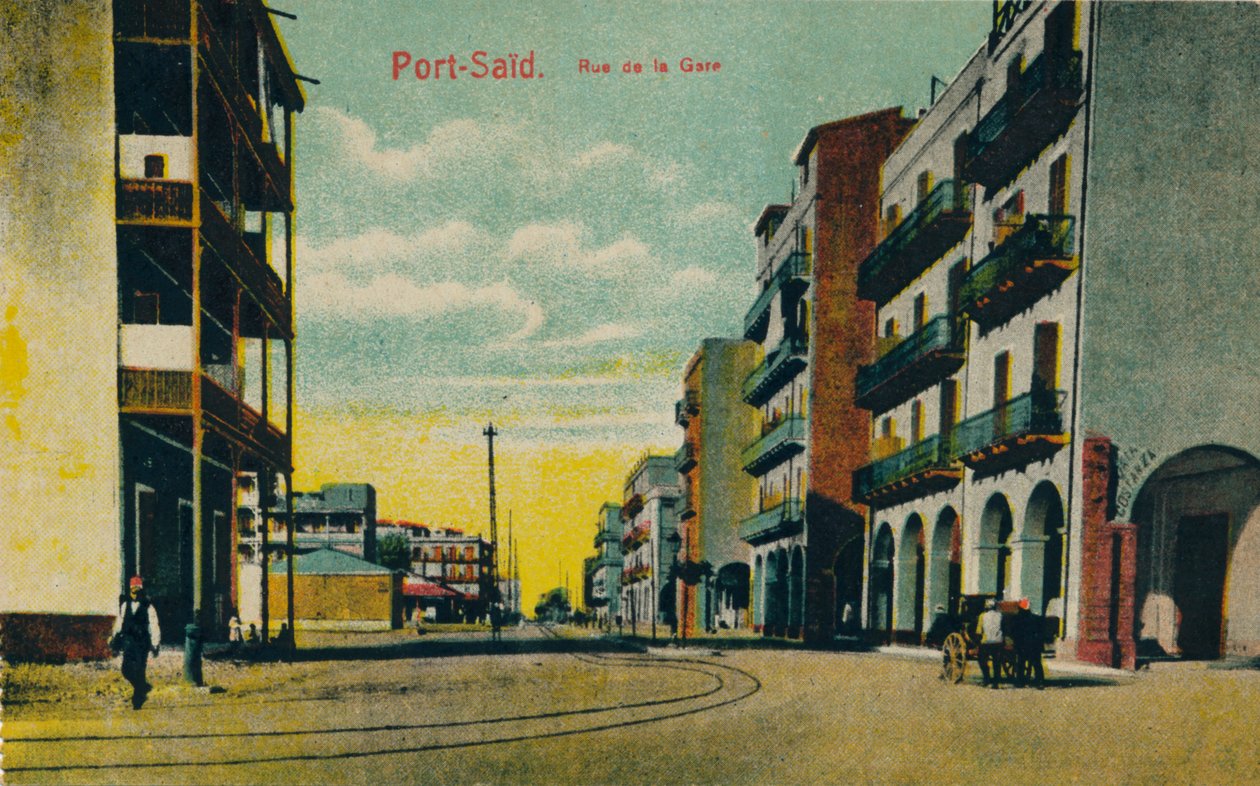 Port-Said. Rue de la Gare, ca. 1900 von Unbekannt