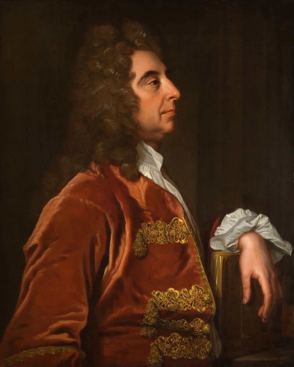 Porträt eines Mannes in Rot, 1700-1750 von Unbekannt
