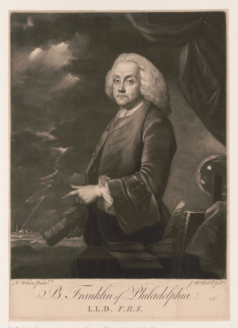 Porträt von Benjamin Franklin (1706-1790) von Unbekannt