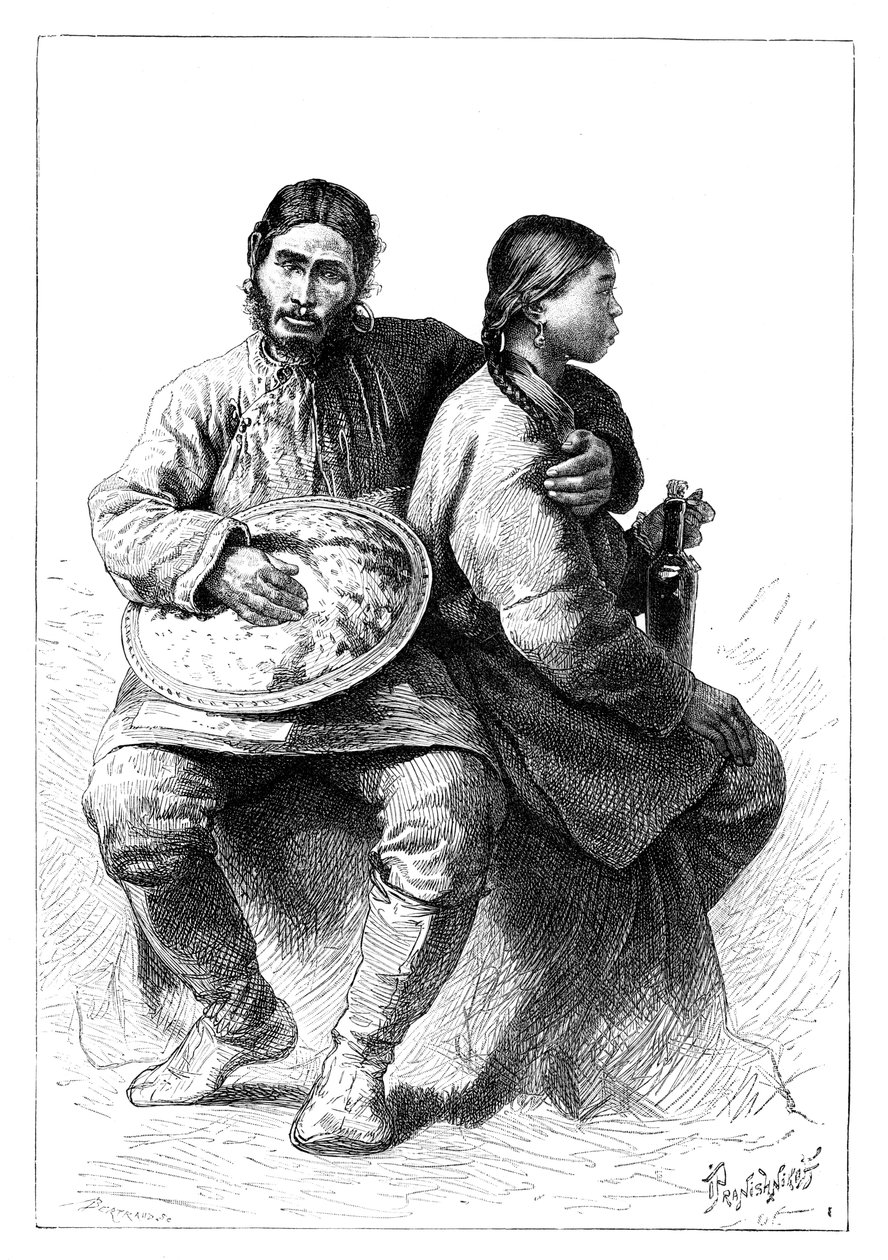 Porträt eines Gold-Nanai-Paares, 1895 von Unbekannt