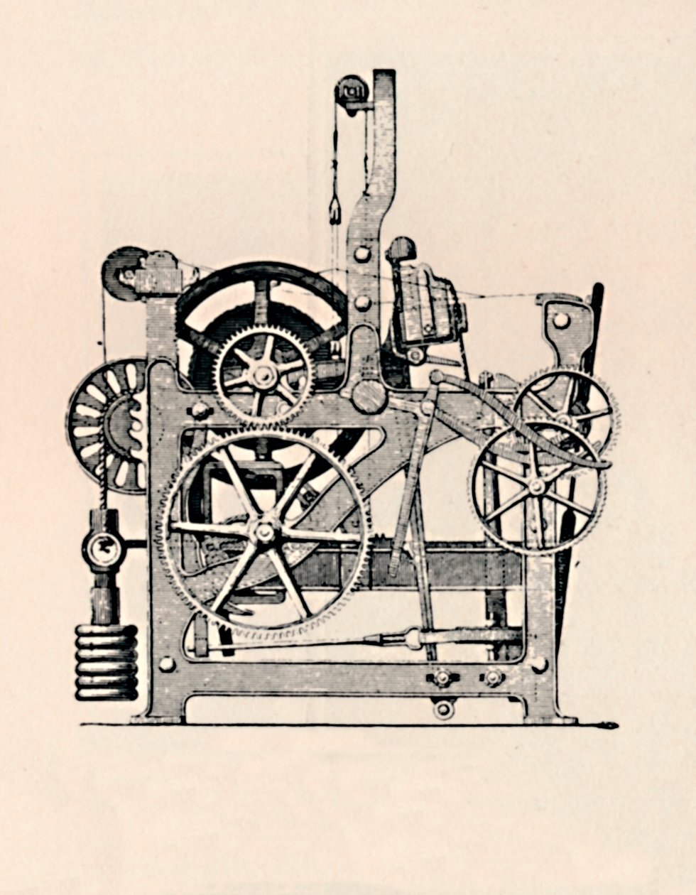 Seitenansicht des Kraftwebstuhls, 1836, 1904 von Unbekannt