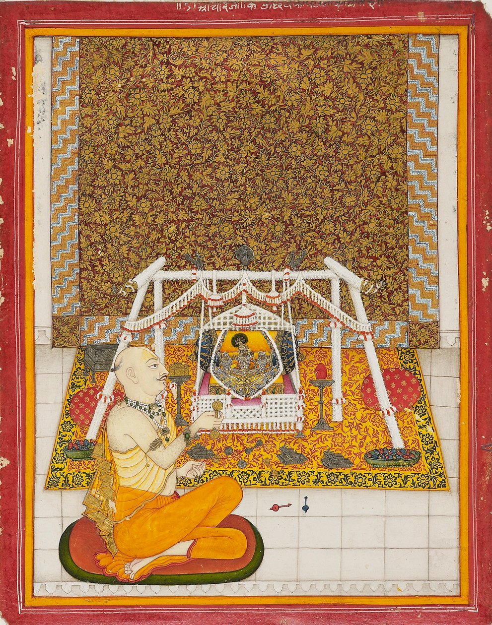 Priester an einem Krishna-Schrein, um 1831 von Unbekannt