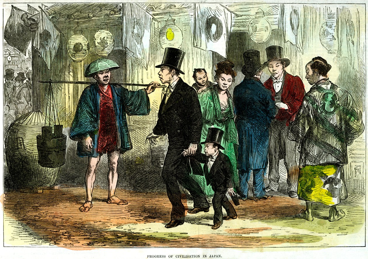 Fortschritt der Zivilisation in Japan, 1875 von Unbekannt