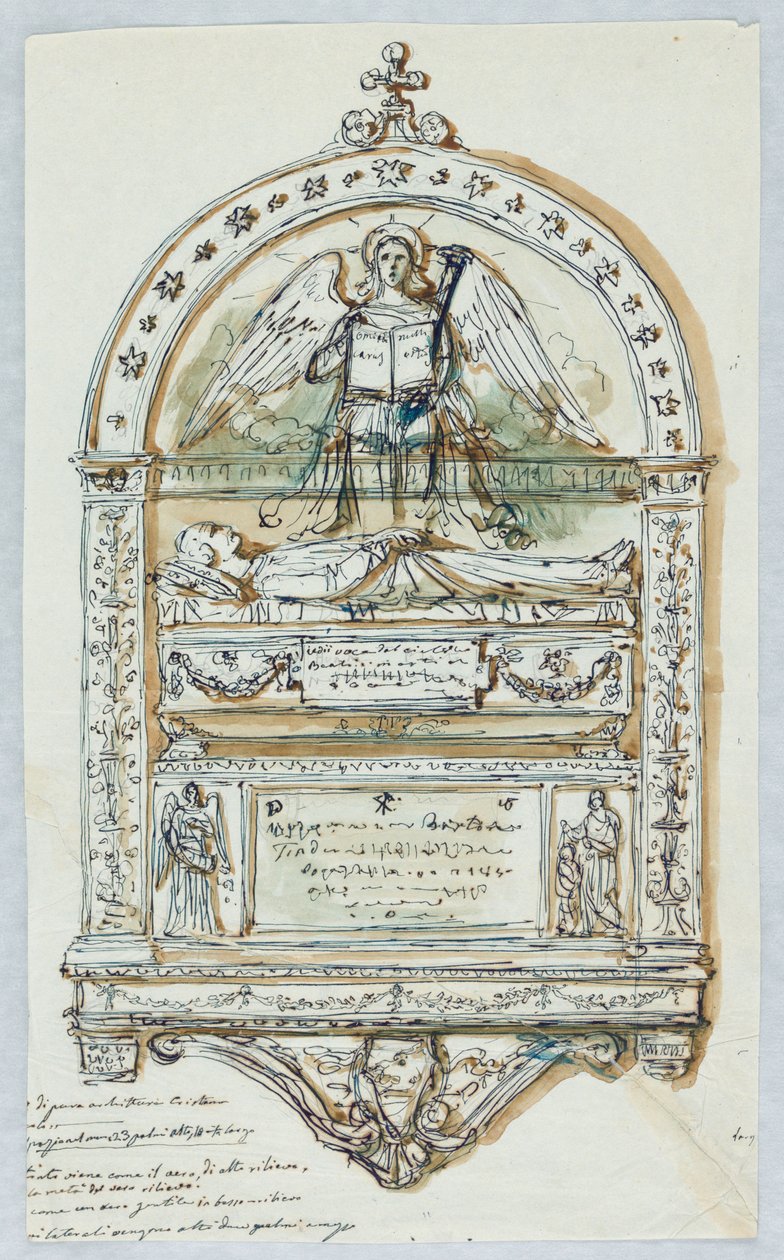 Entwurf für ein Epitaph in Hochrelief von Unbekannt