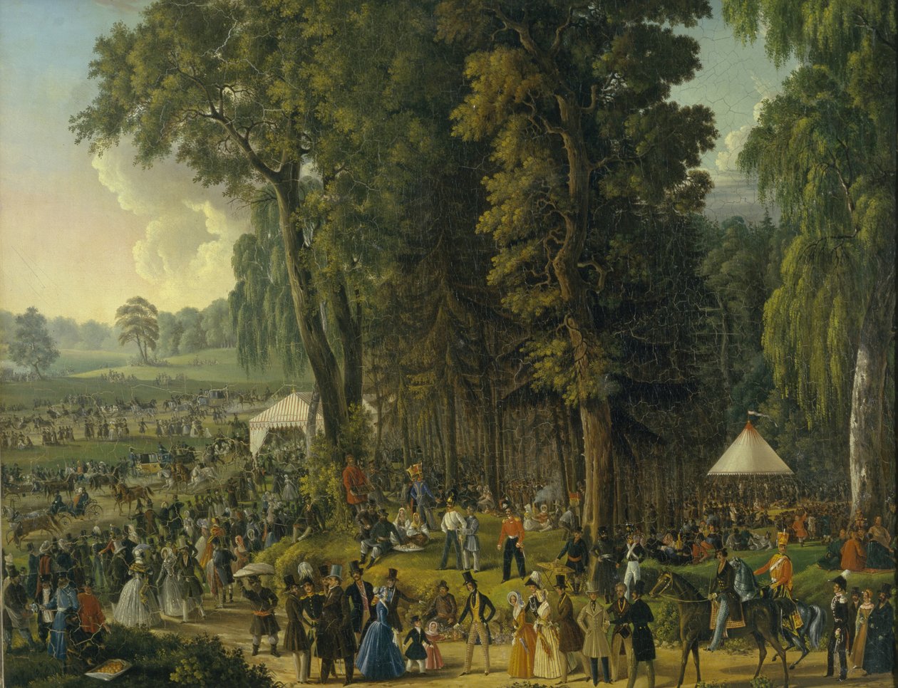 Öffentliche Feierlichkeiten in Maryina Roshcha in Moskau, 1840er Jahre von Unbekannt