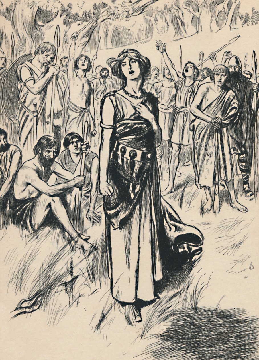 Königin Boadicea und ihre Soldaten, ca. 1907 von Unbekannt