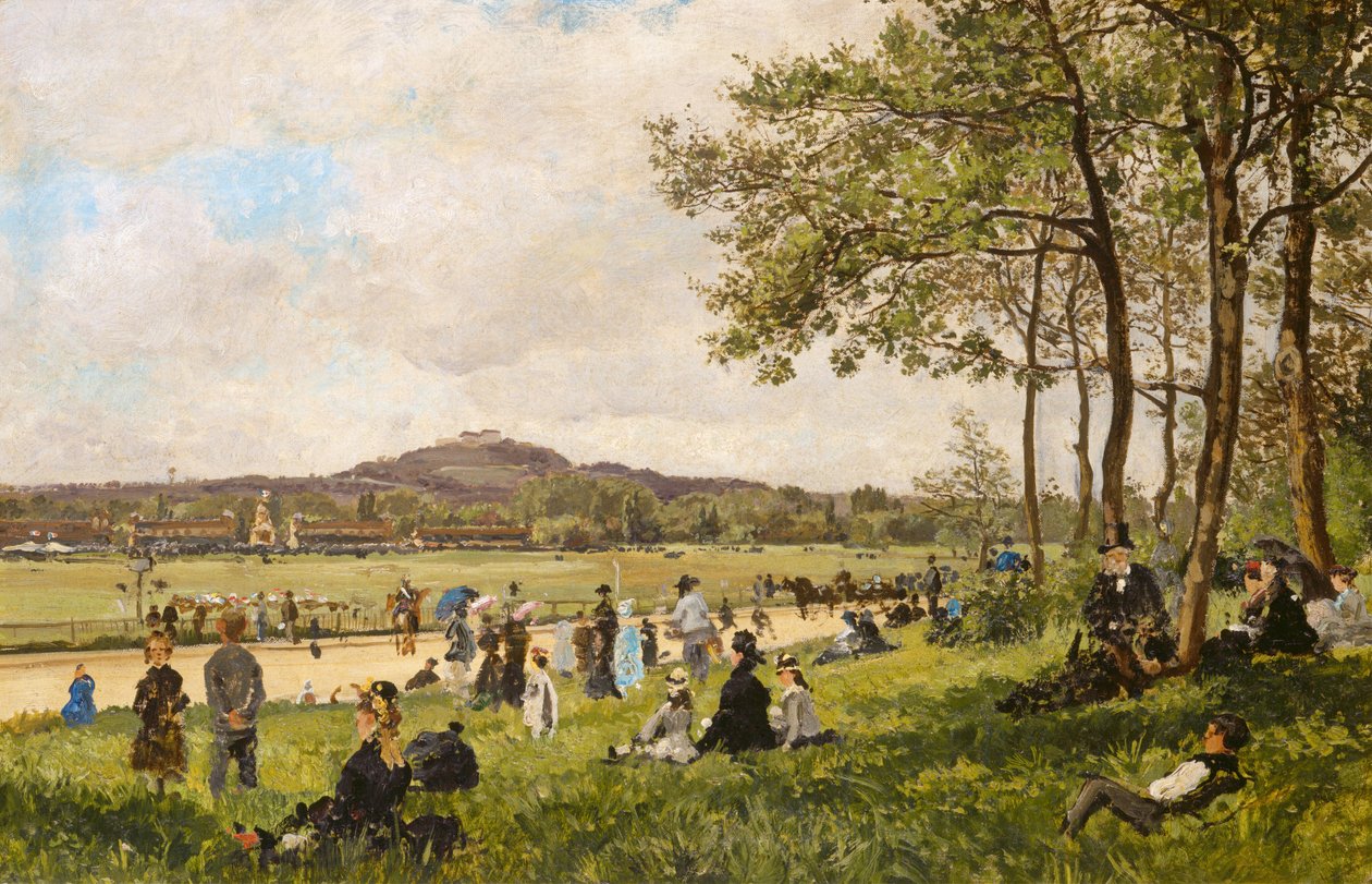 Rennbahn in Longchamps, um 1870 von Unbekannt