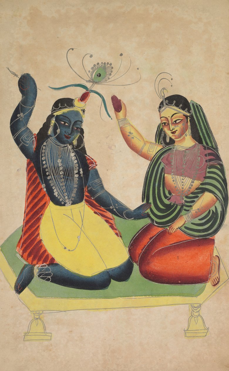 Radha und Krishna, 1800er Jahre von Unbekannt