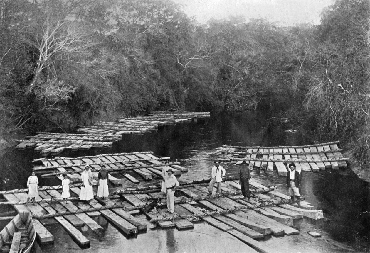 Flöße auf dem Tebicuary-mi Fluss, Paraguay, 1911 von Unbekannt