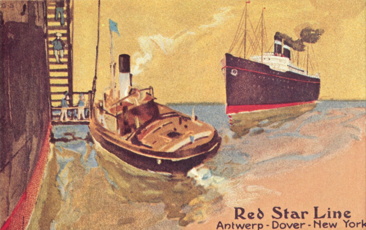 Passagierschiff und Tender der Red Star Line, um 1900 von Unbekannt