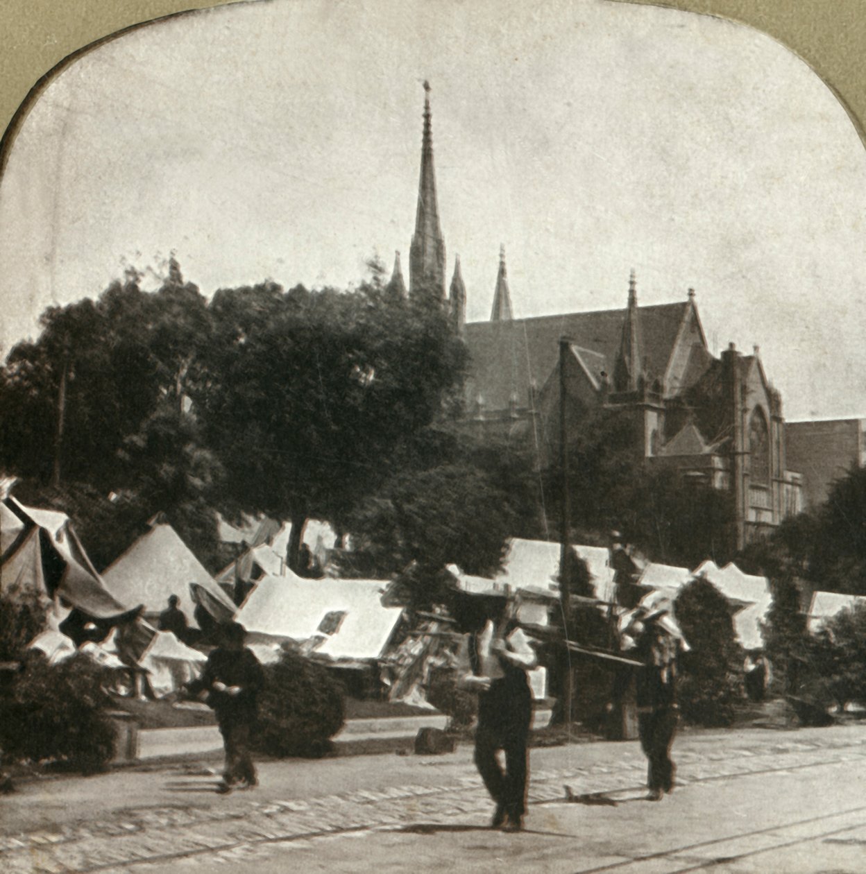 Flüchtlingslager in Jefferson Square, 1906 von Unbekannt