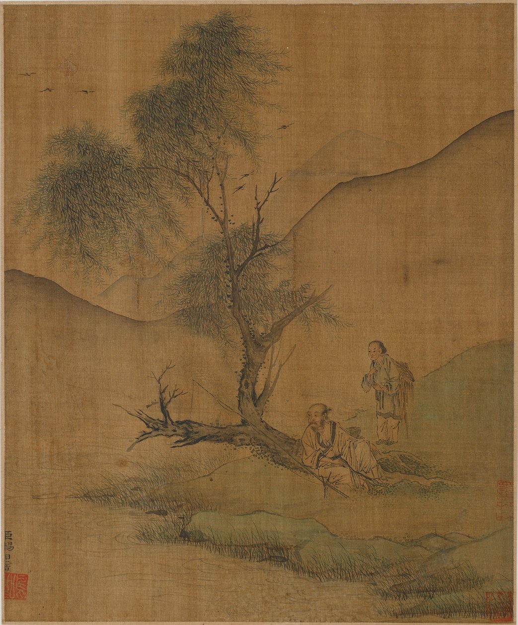 Rast unter Weiden, möglicherweise Ming-Dynastie, 1368-1644 von Unbekannt