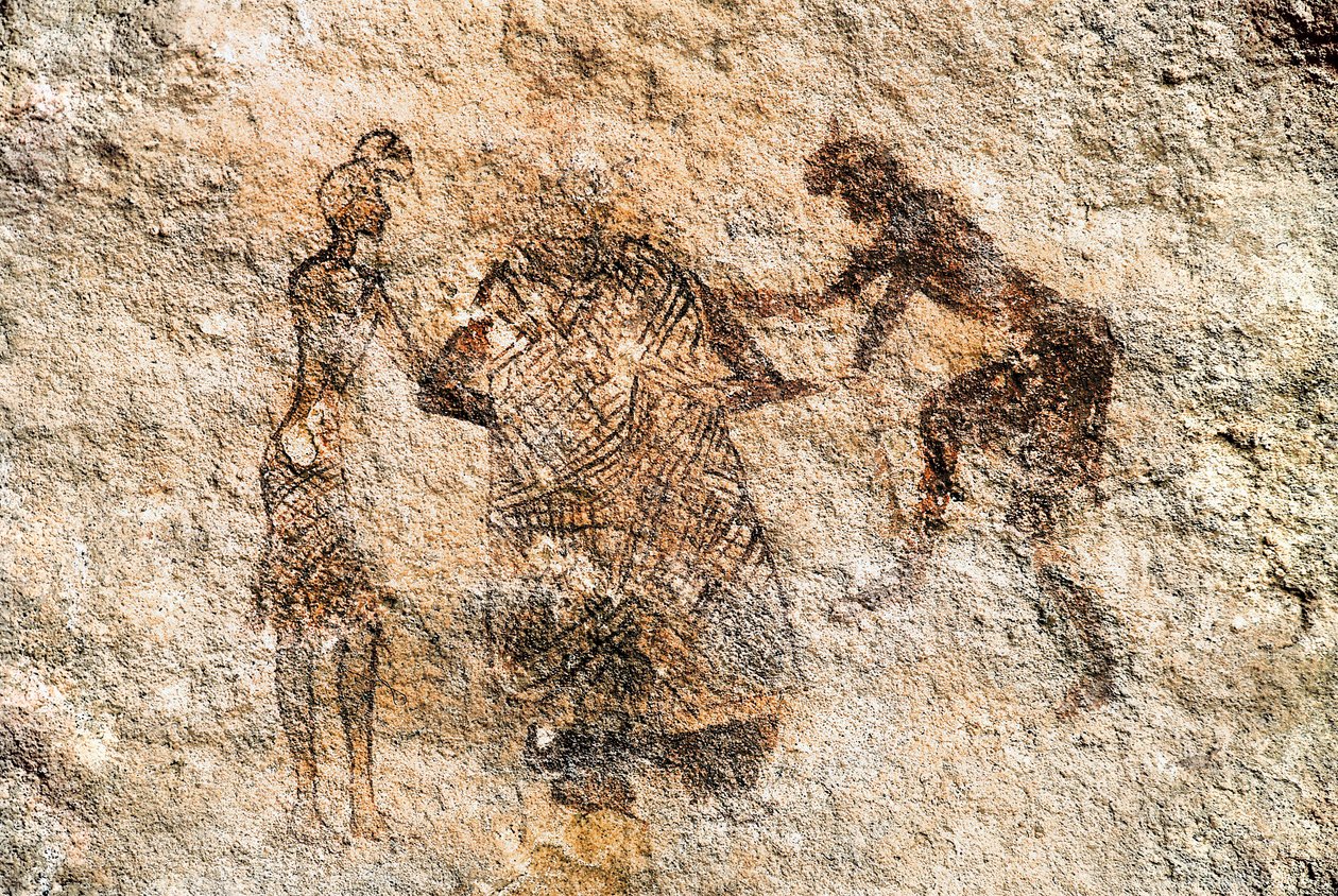 Felsmalerei von Tadrart Acacus, Libyen von Unbekannt