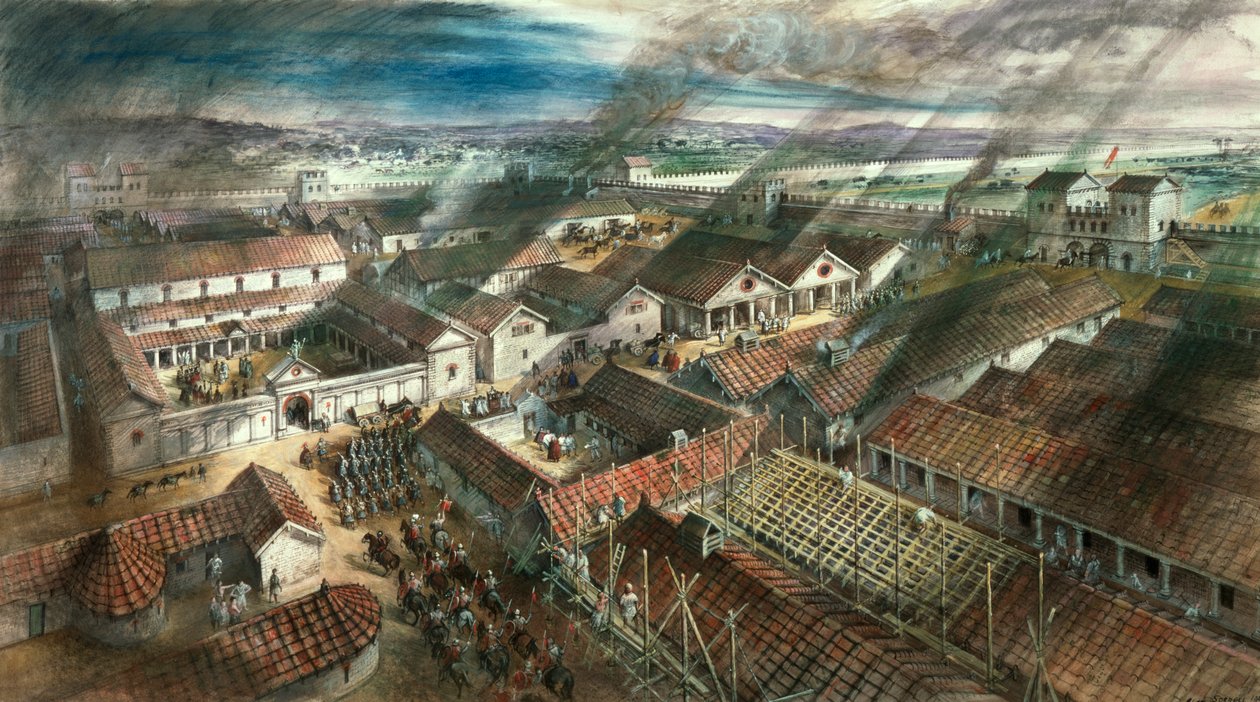 Römisches Fort in London, ca. 122 n. Chr. von Unbekannt