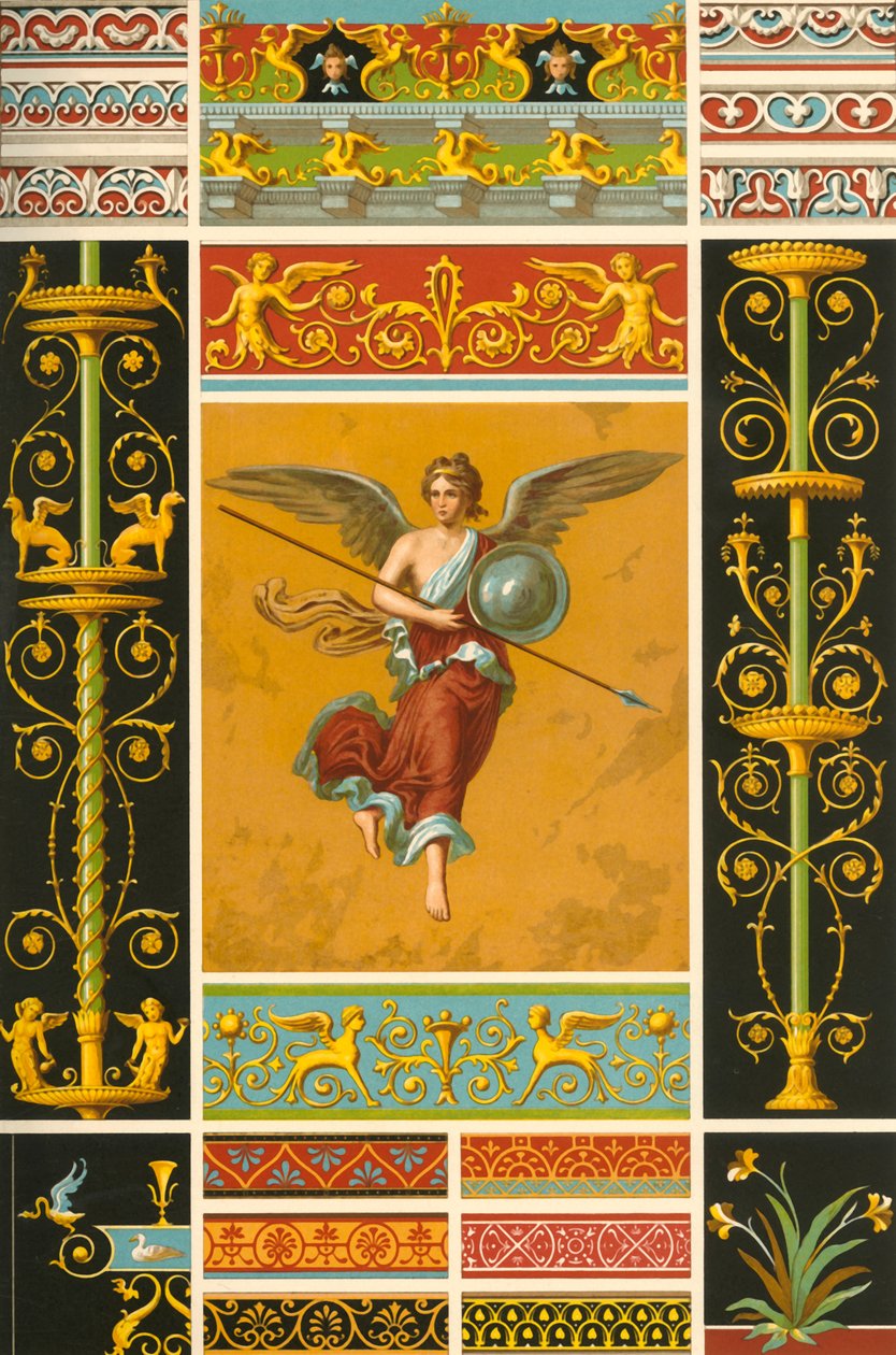 Römische Wandmalerei und polychrome Basreliefs, 1898 von Unbekannt