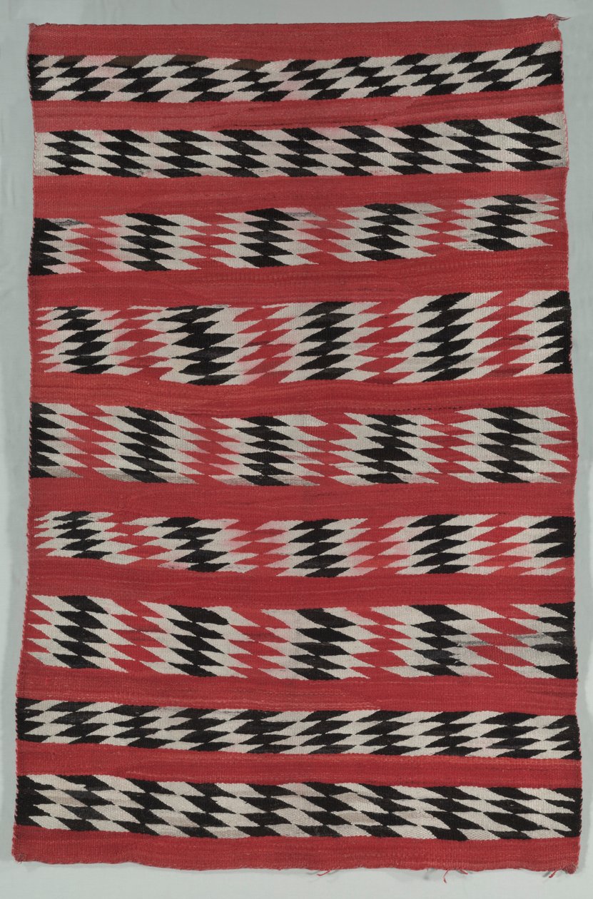 Teppich mit Diamantstreifen, ca. 1890-1900 von Unbekannt
