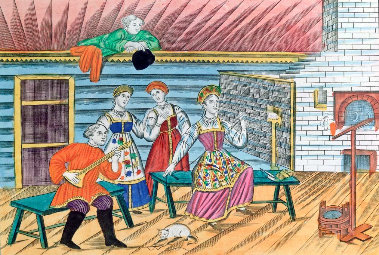 Russische Innenszene, 1856 von Unbekannt