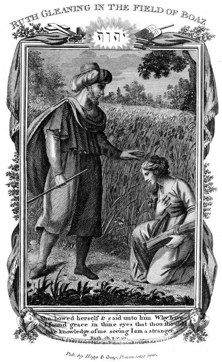 Ruth beim Ährenlesen im Feld von Boaz von Unbekannt