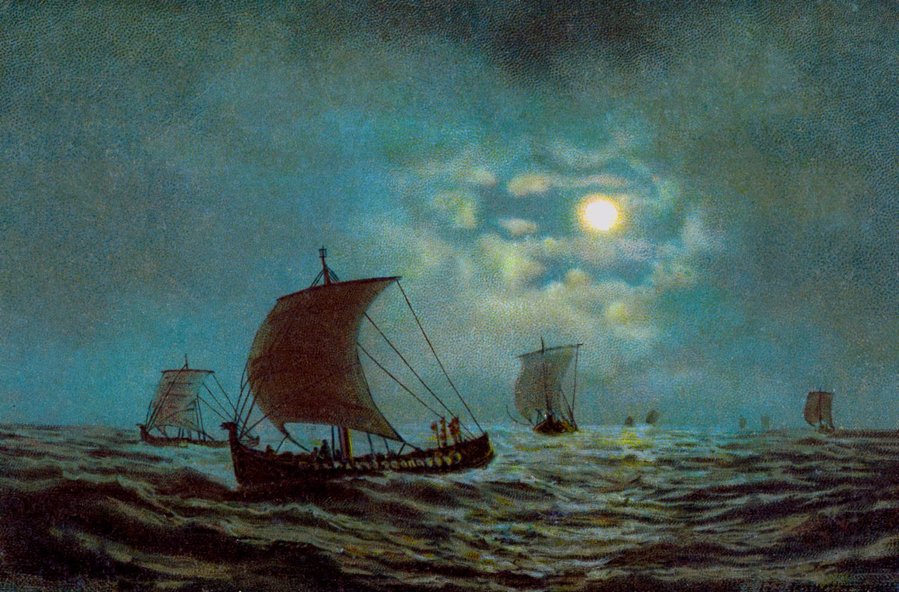 Segelboote bei Nacht, 20. Jahrhundert von Unbekannt