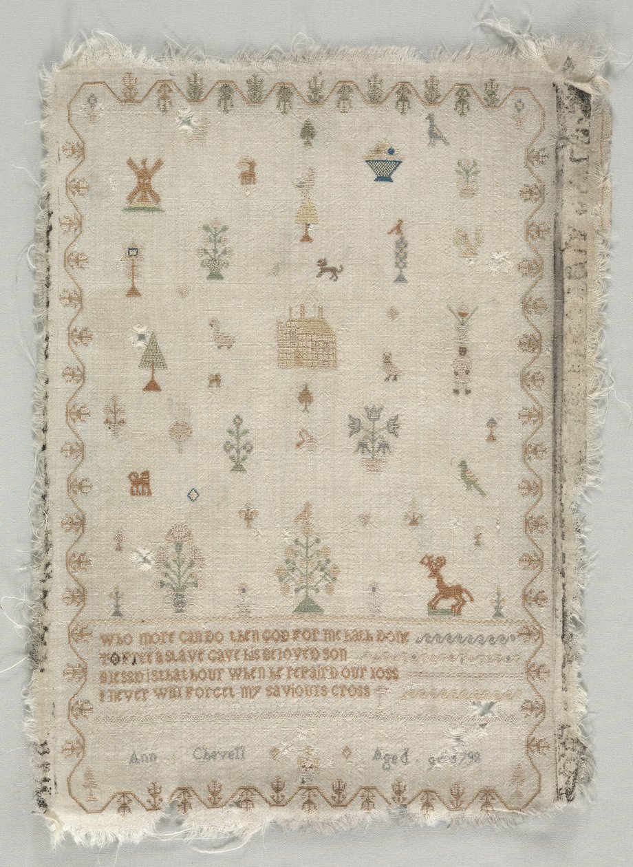 Stickerei, 1798 von Unbekannt