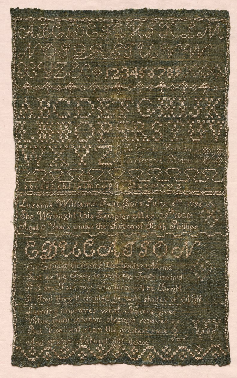 Stickerei, 1808 von Unbekannt