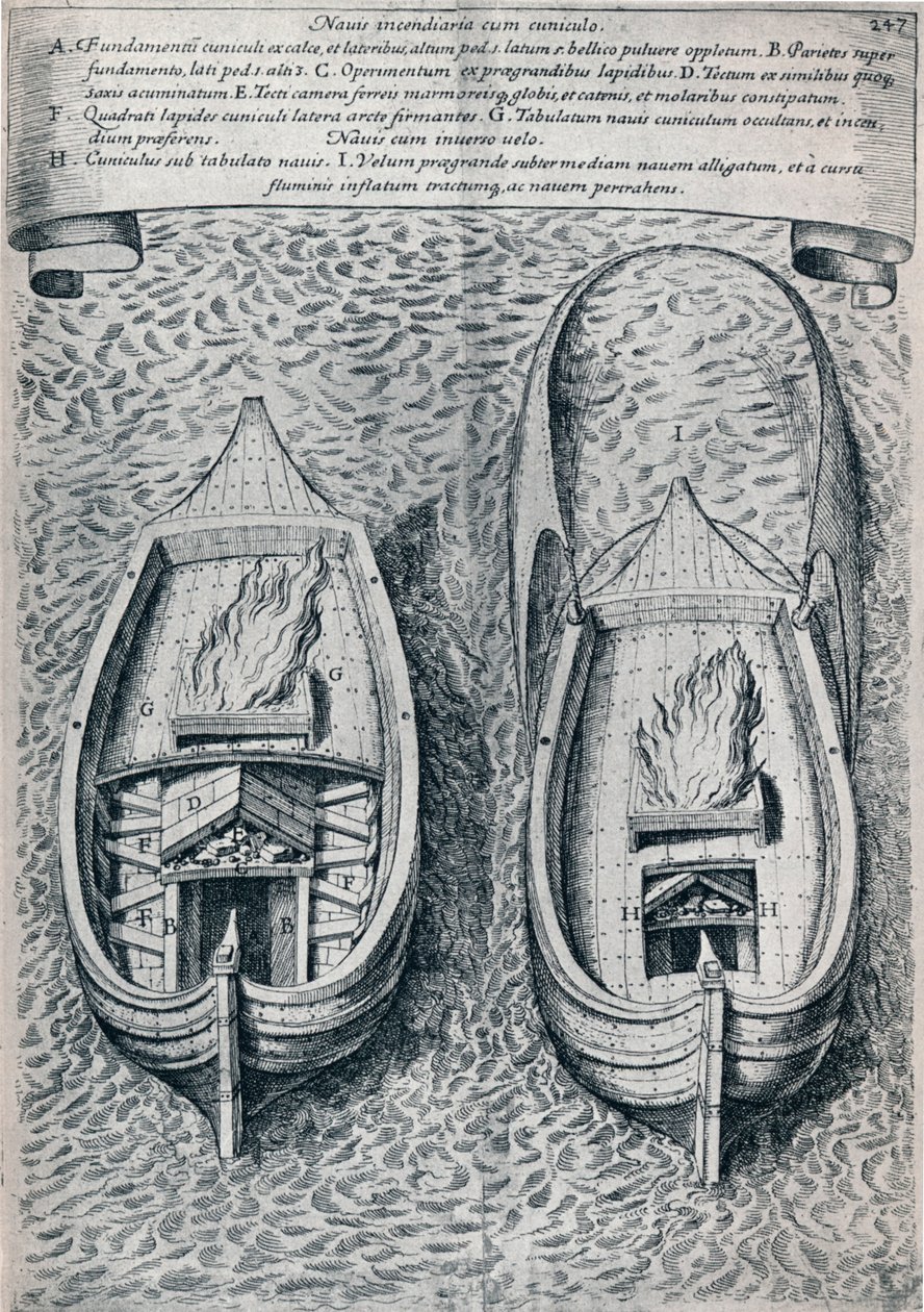 Feuerschiff des 17. Jahrhunderts, ca. 1660 von Unbekannt