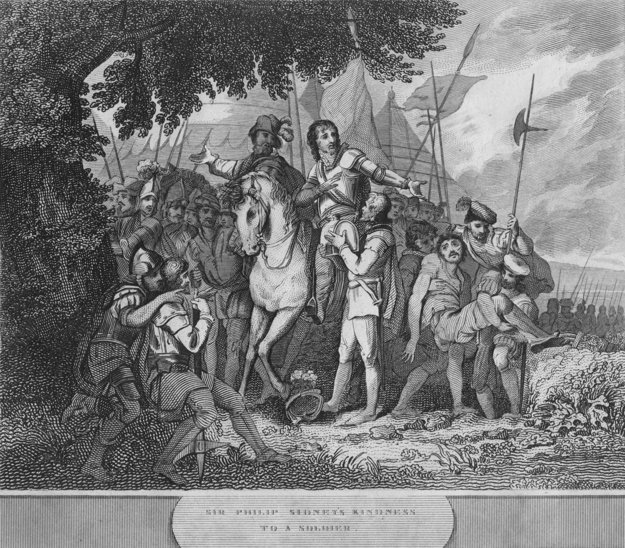 Sir Philip Sidneys Freundlichkeit zu einem Soldaten, 1815 von Unbekannt