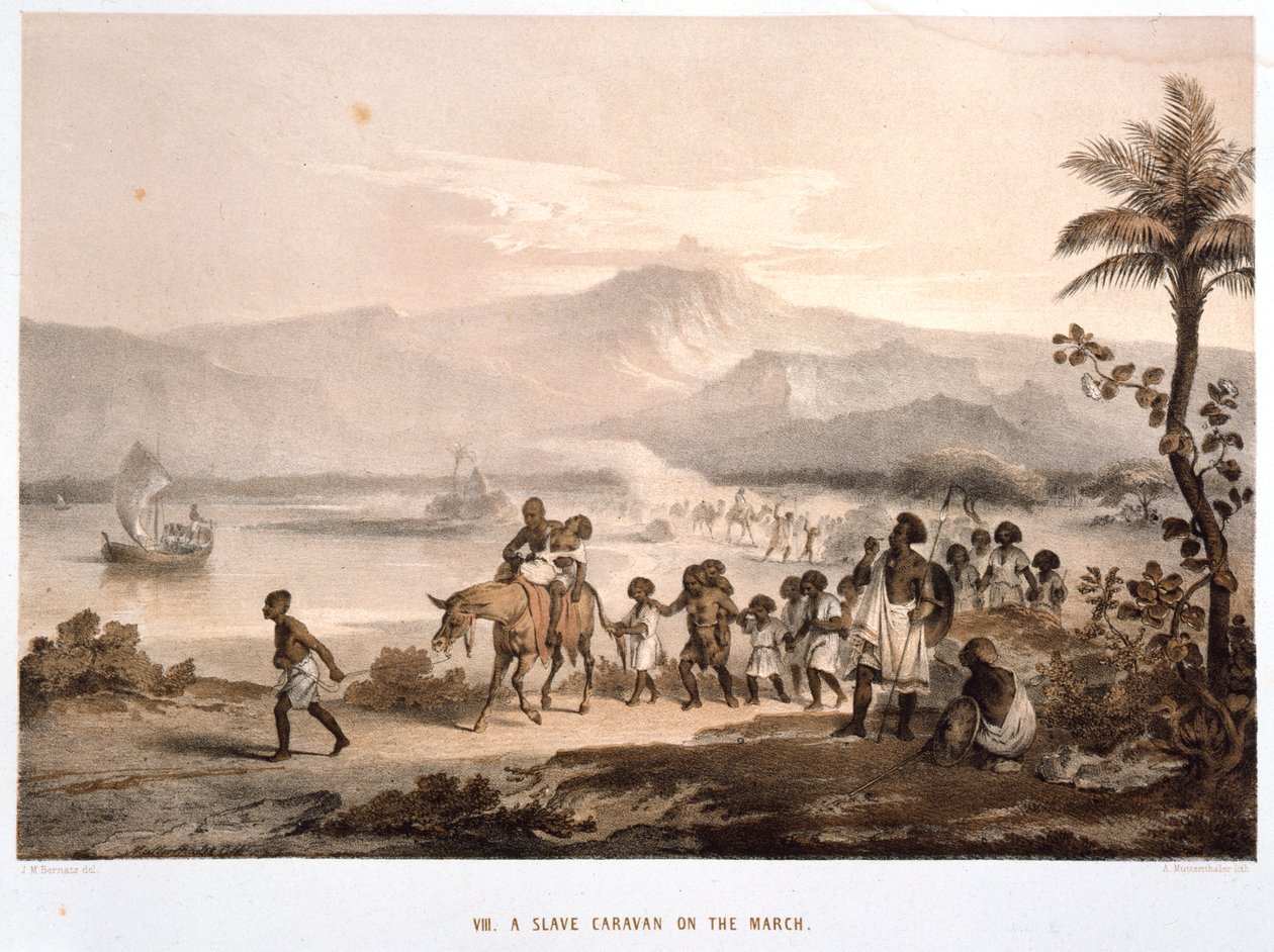 Sklavenkonvoi auf dem Marsch, 1852 von Unbekannt