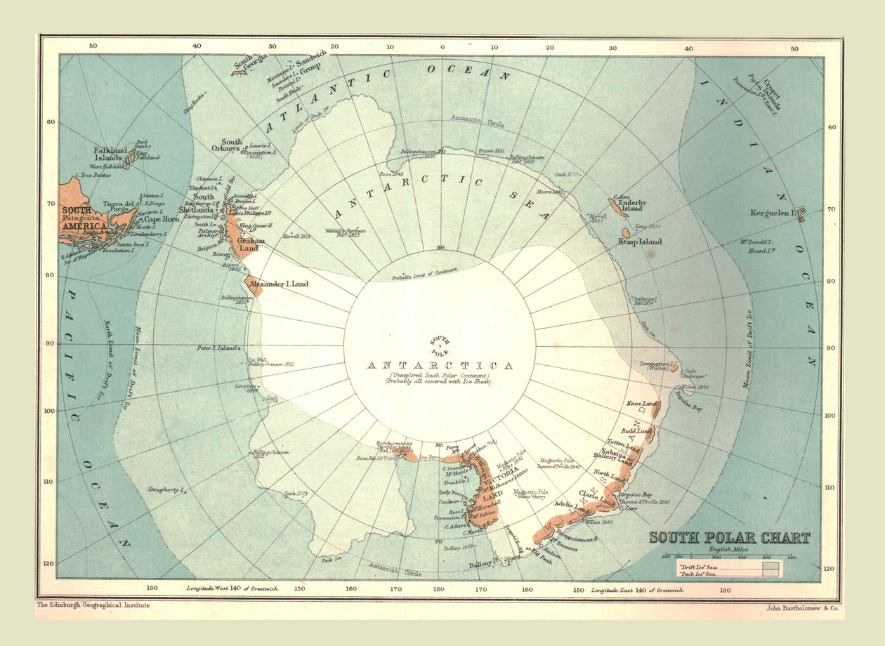 Südpolarkarte, 1902 von Unbekannt