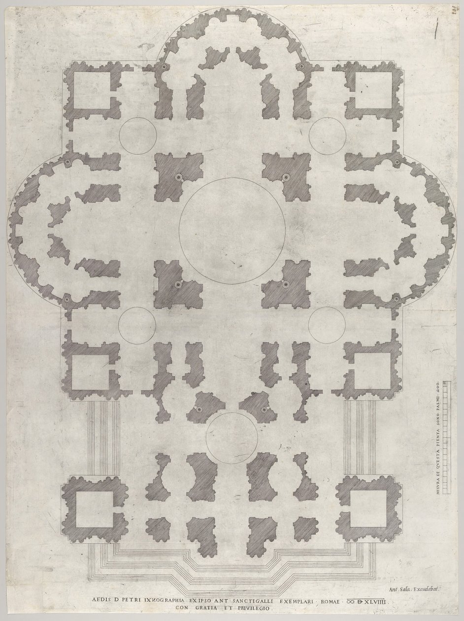 Speculum Romanae Magnificentiae: Plan von St. Peter, 1549 von Unbekannt