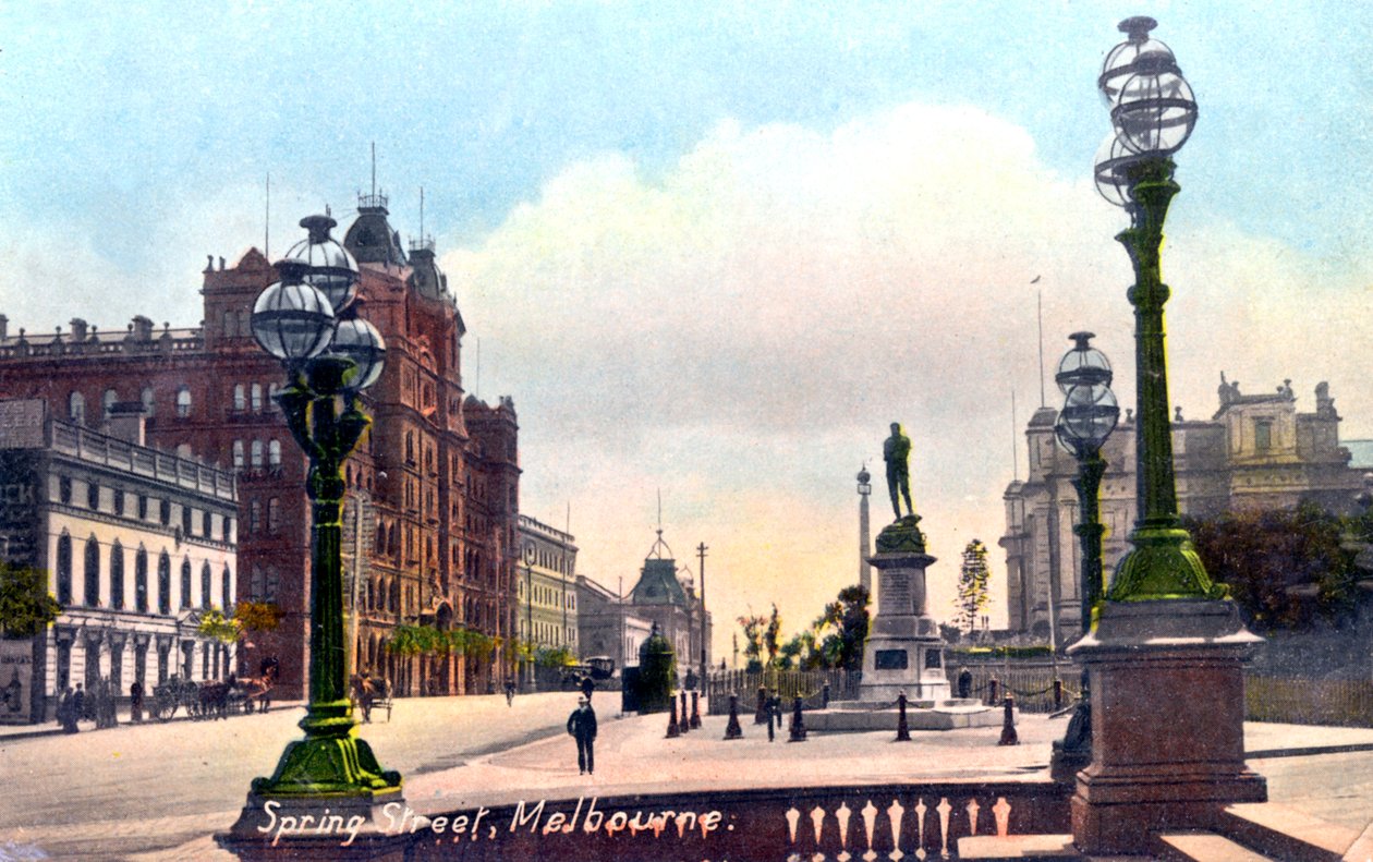 Spring Street, Melbourne, Australien, 1912 von Unbekannt