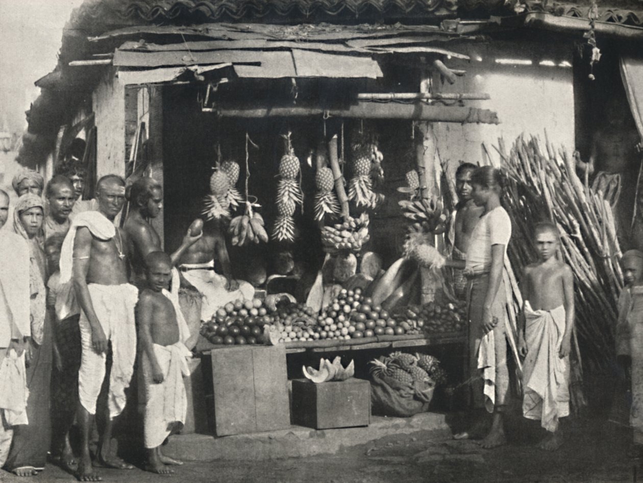 Stand eines Obstverkäufers in Colombo, 1926 von Unbekannt