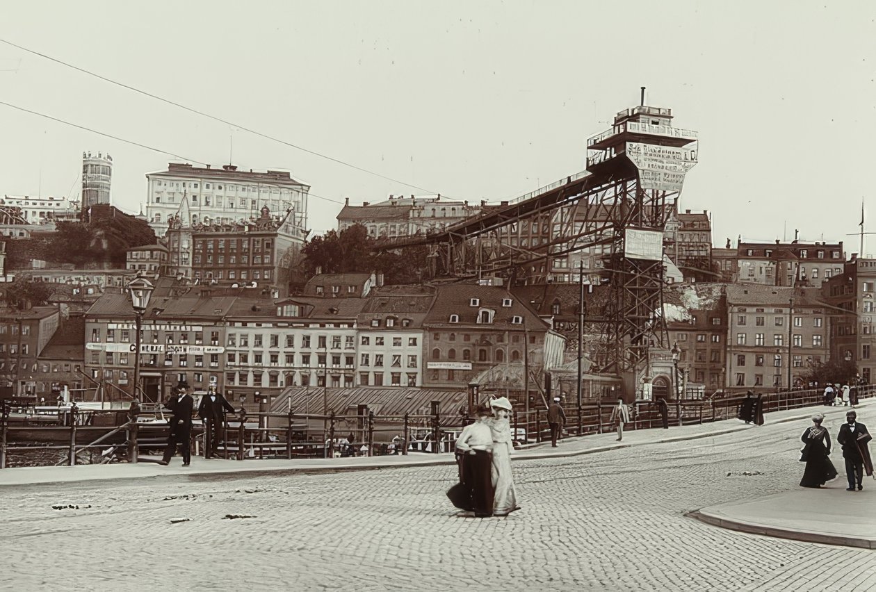 Stockholm, Schweden. Katarinahissen (Aufzug). Um 1900 von Unbekannt