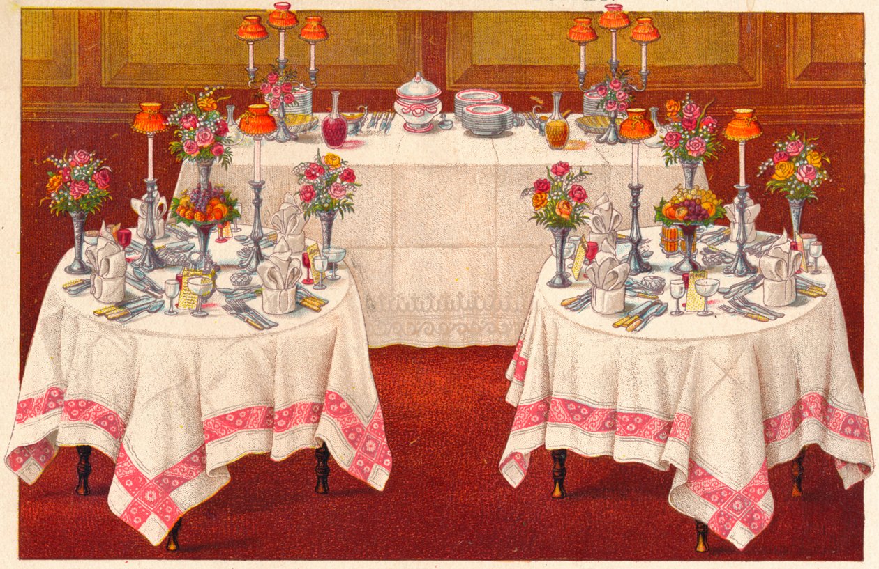 Abendessenstische mit Buffet, um 1907 von Unbekannt