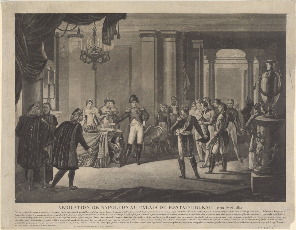 Die Abdankung Napoleons in Fontainebleau, 1814 von Unbekannt