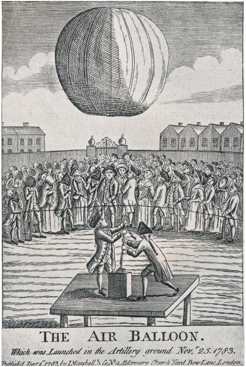 Der Heißluftballon, 1783 von Unbekannt
