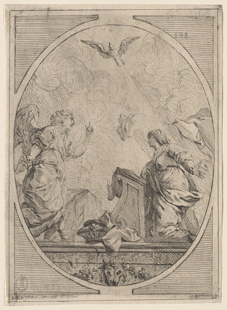 Die Verkündigung, ca. 1730 von Unbekannt