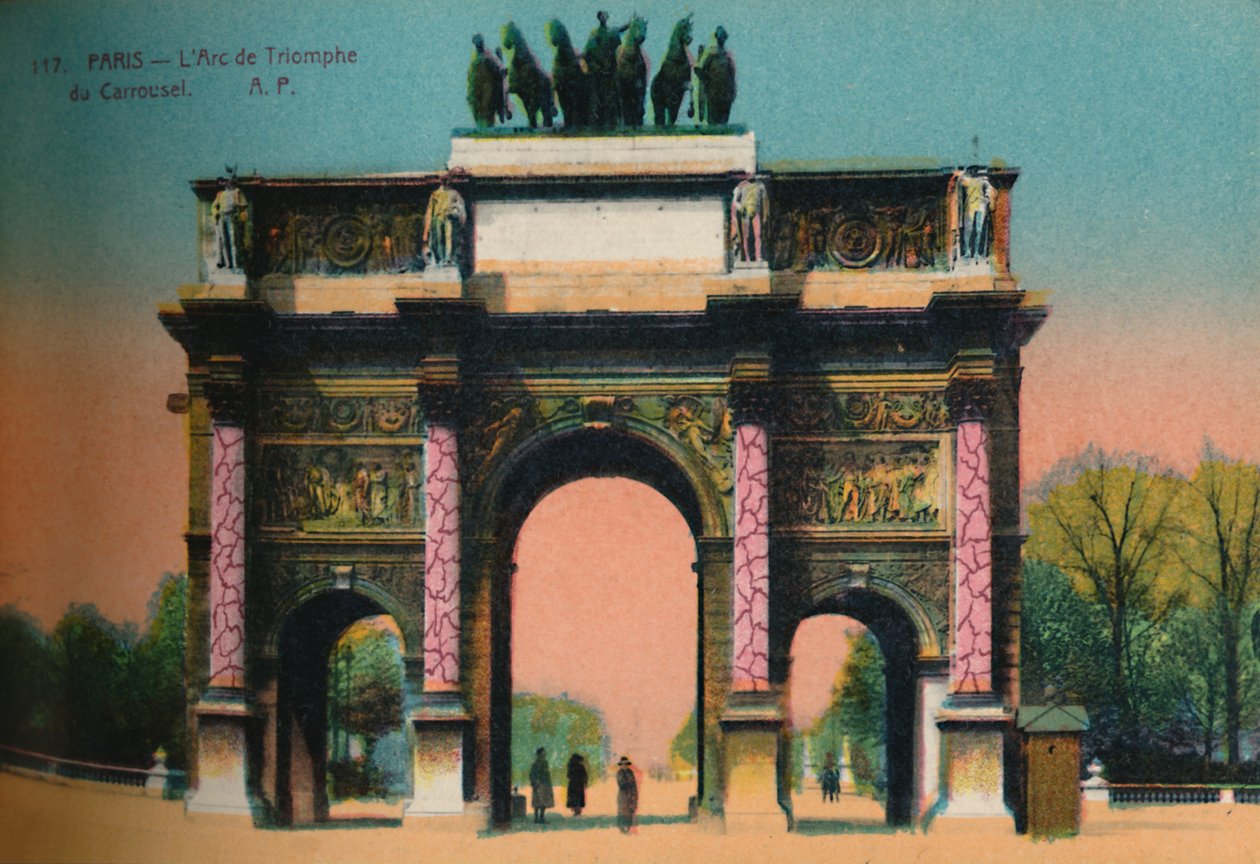 Der Arc de Triomphe du Carrousel, Paris, um 1920 von Unbekannt