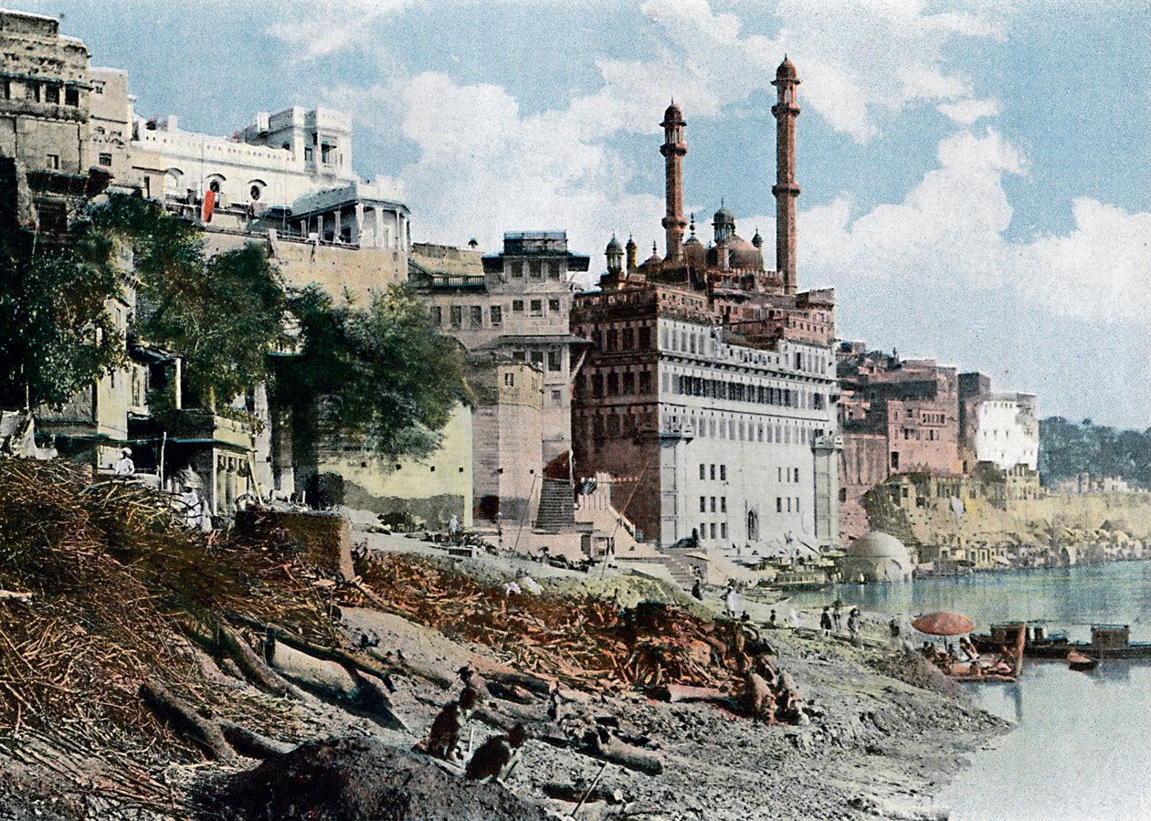 Die Aurangzeb-Moschee, Varanasi, Indien, um 1890 von Unbekannt