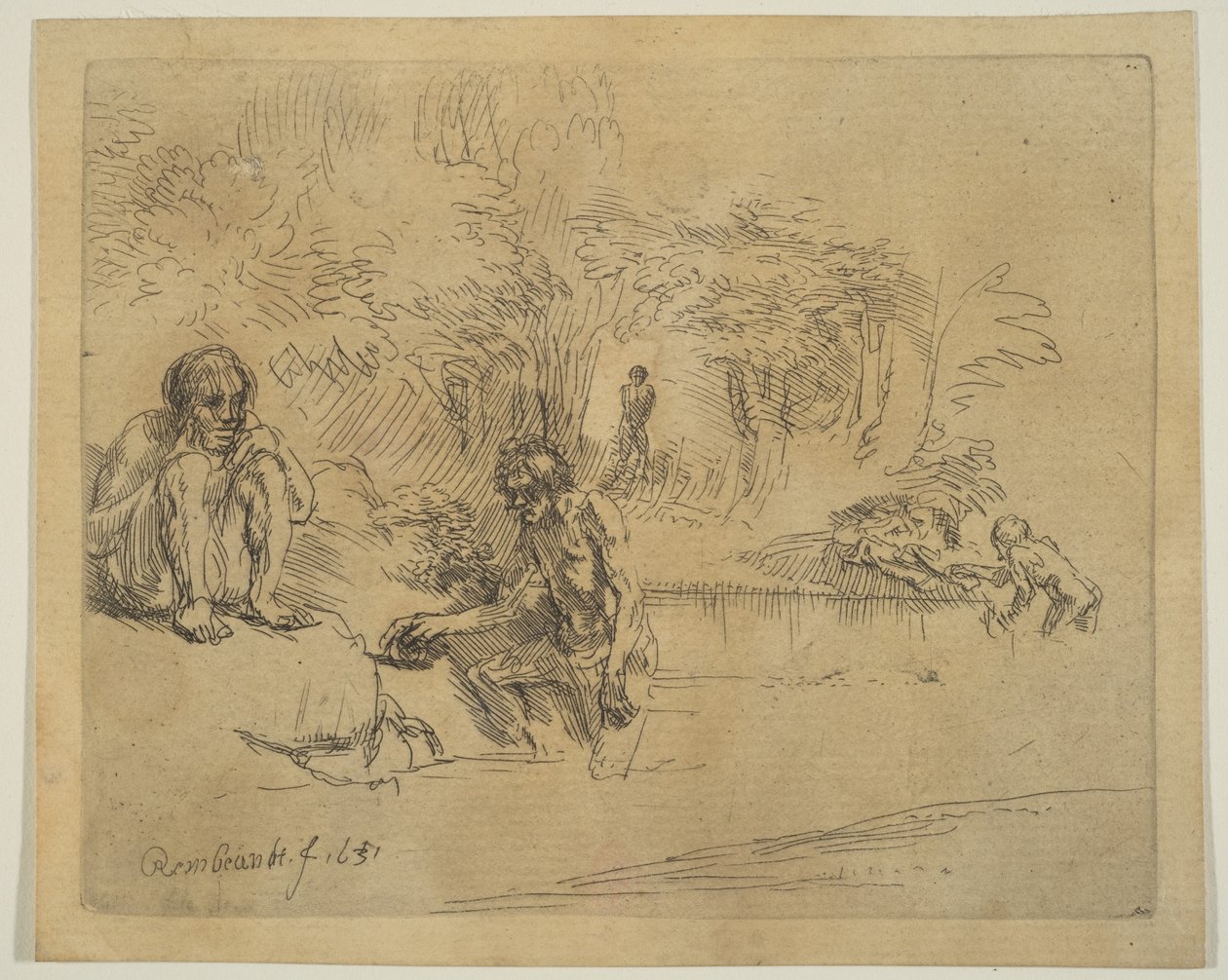Die Badenden, 1651 von Unbekannt