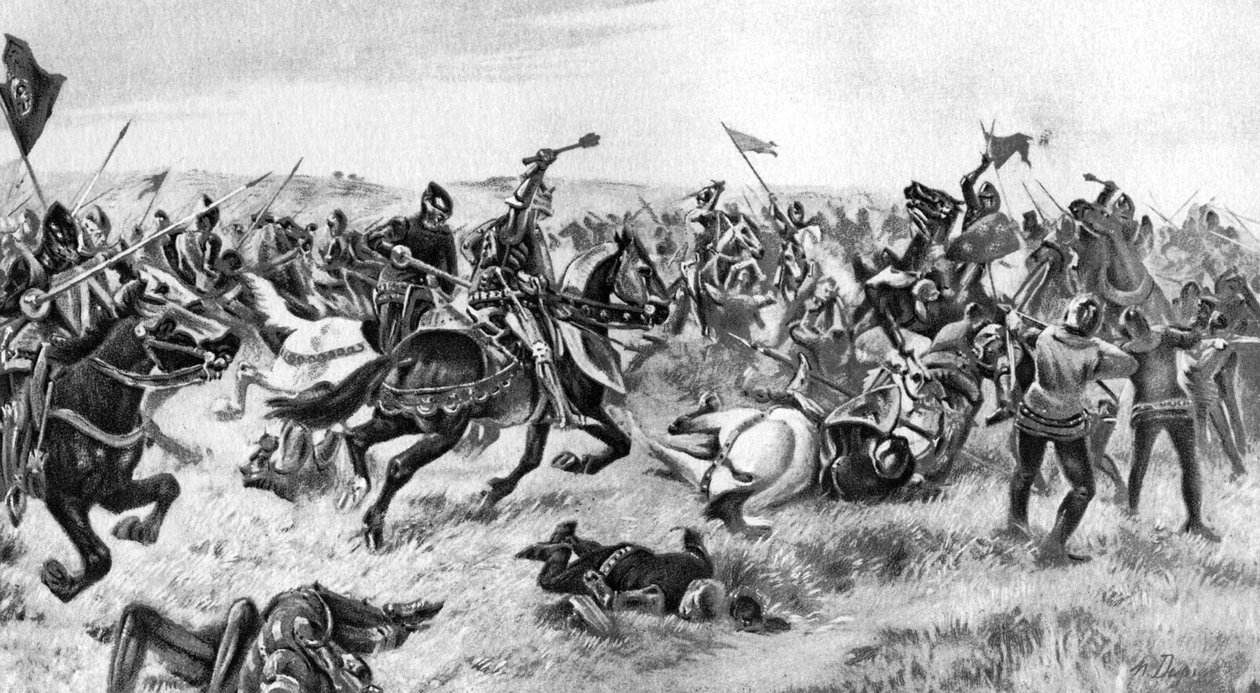 Die Schlacht von Azincourt, 25. Oktober 1415, 1910 von Unbekannt