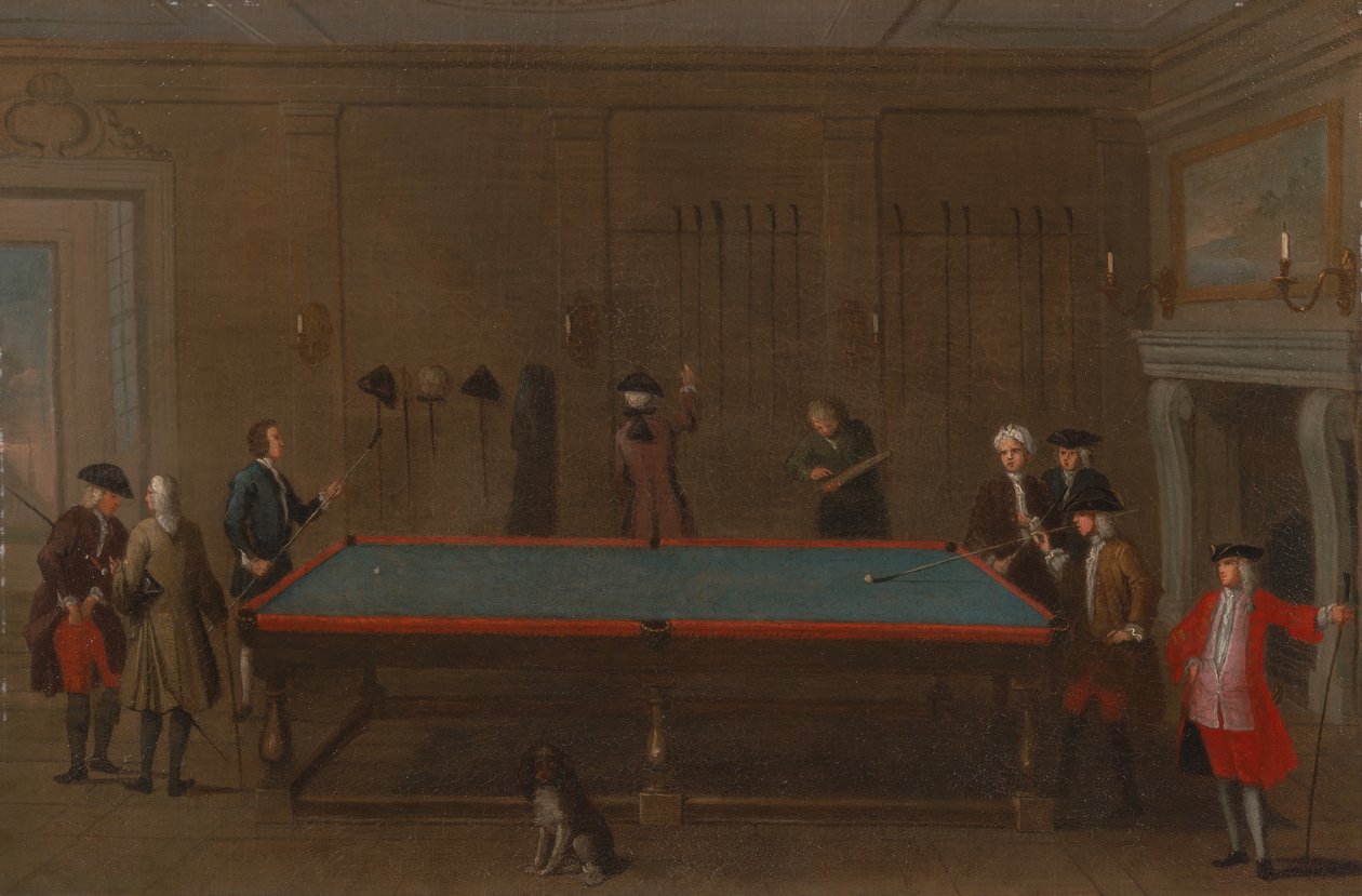Das Billardzimmer, ca. 1725 von Unbekannt